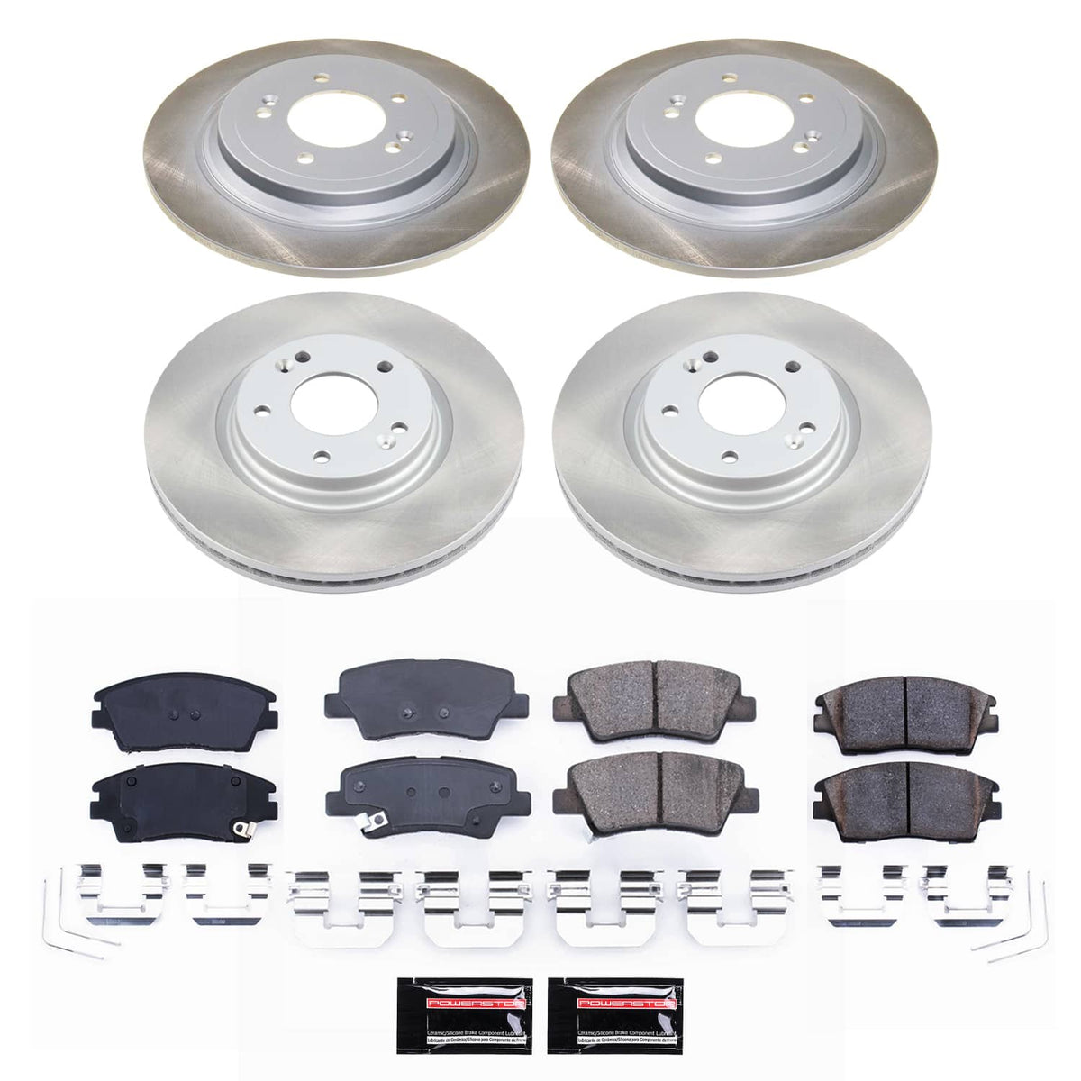 Power Stop 19-21 Hyundai Tucson Front and Rear Semi-Coated Rotor Kit