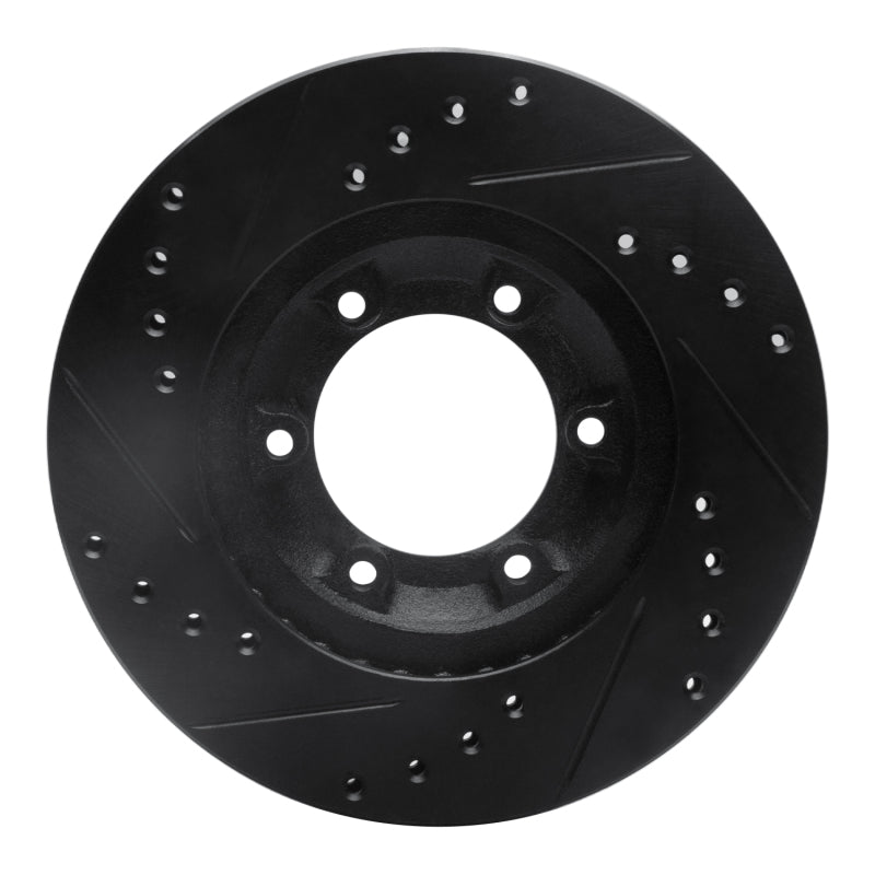 R1 84-87 Isuzu Pickup Front Right Drilled & Slotted Black Brake Rotor