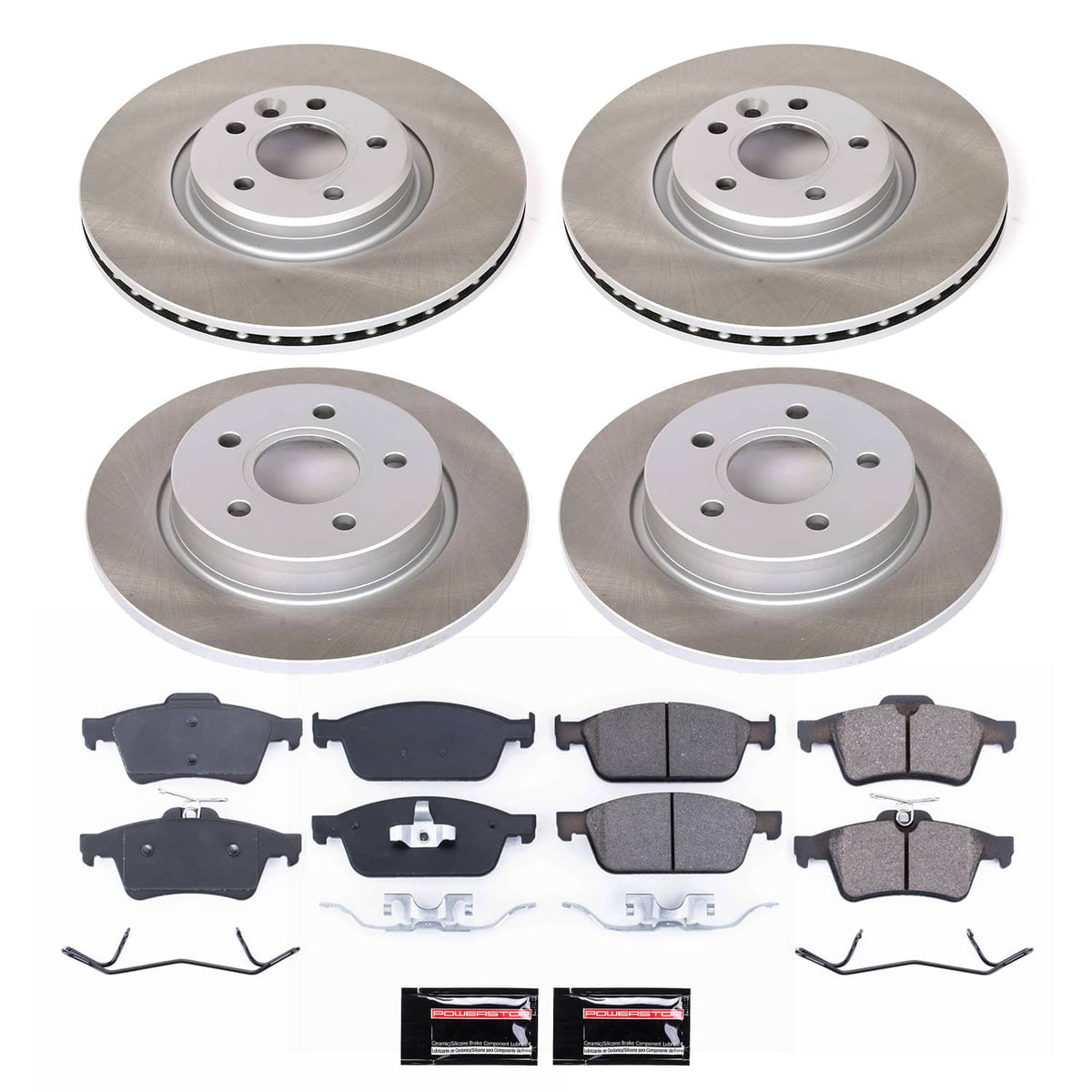 Power Stop 13-14 Ford Focus Front and Rear Semi-Coated Rotor Kit