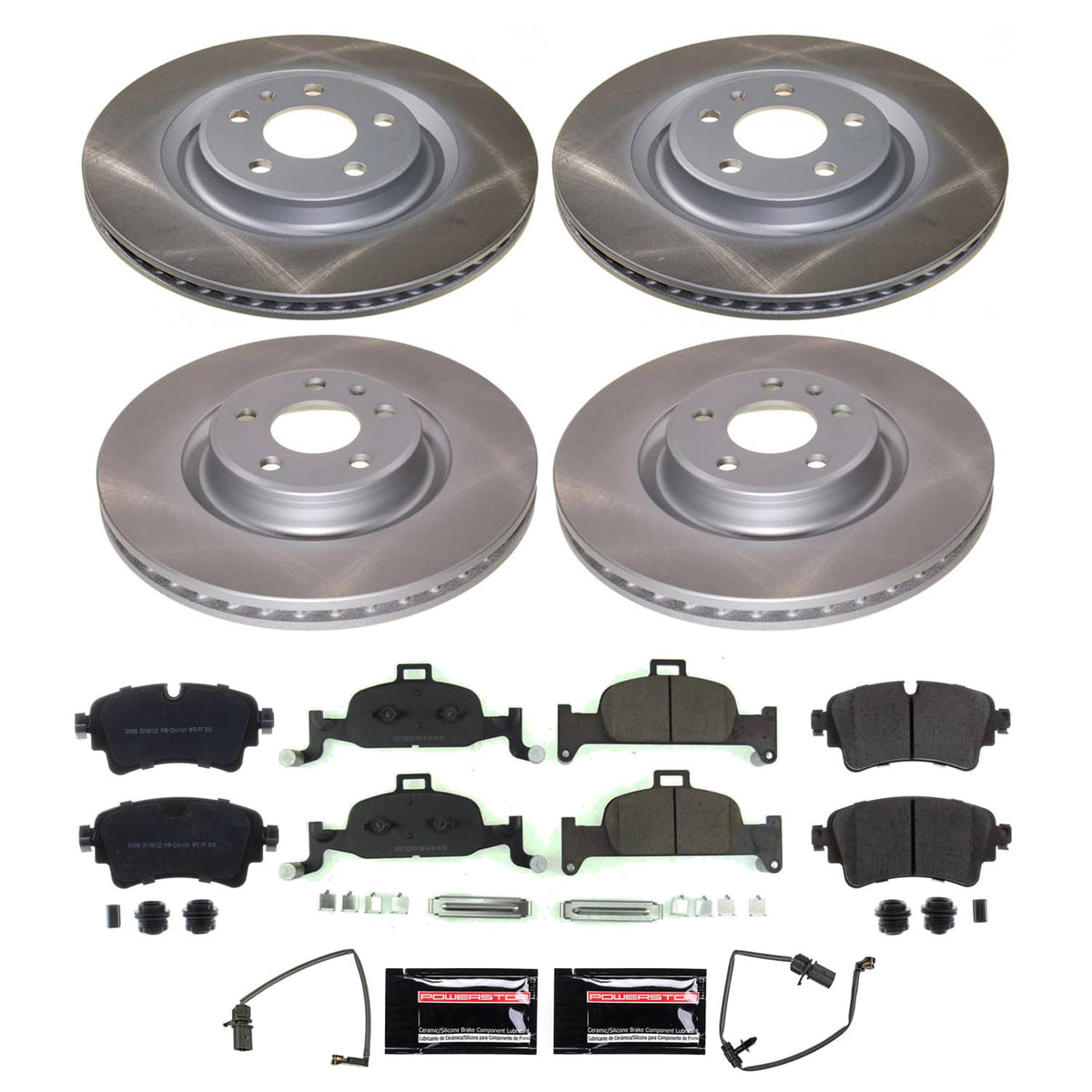 Power Stop 17-18 Audi A4 Front and Rear Semi-Coated Rotor Kit
