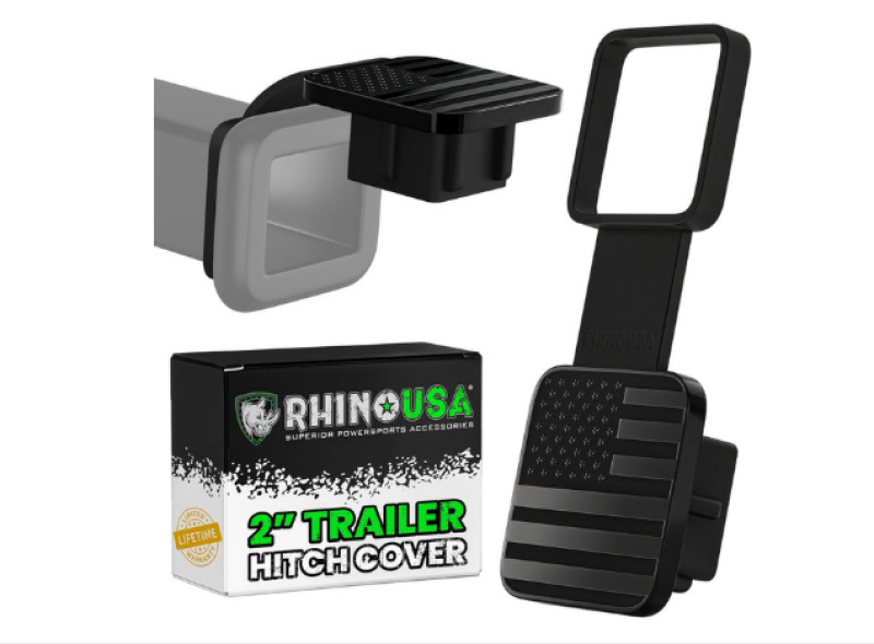 Rhino USA 2In American Flag Hitch Cover - Black & Blue