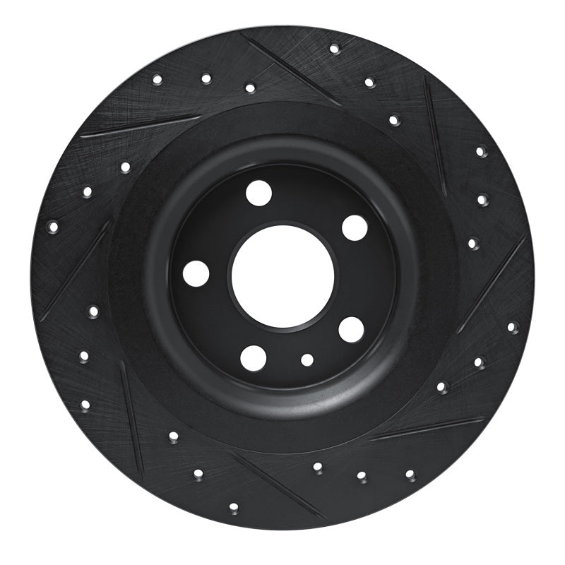R1 -25 Volvo XC40 Rear Left Drilled & Slotted Black Brake Rotor
