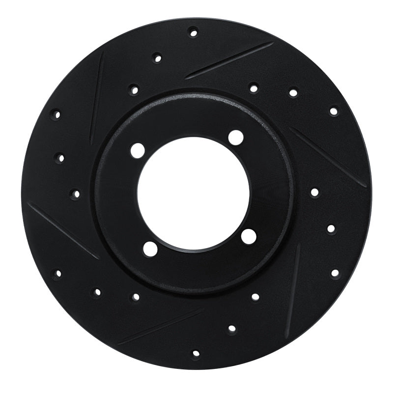 R1 78-83 Dodge Challenger Front Left Drilled & Slotted Black Brake Rotor