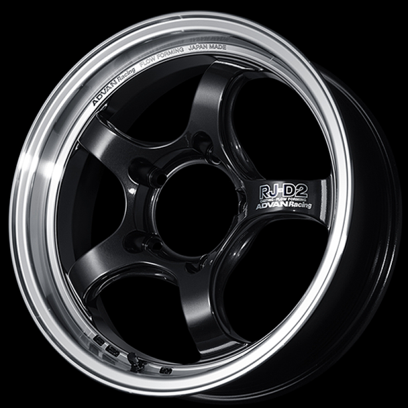 Advan RG-D2 15x5.0 / +45 Offset / 4x100 / 63mm Bore / Machining and Black Gunmetallic