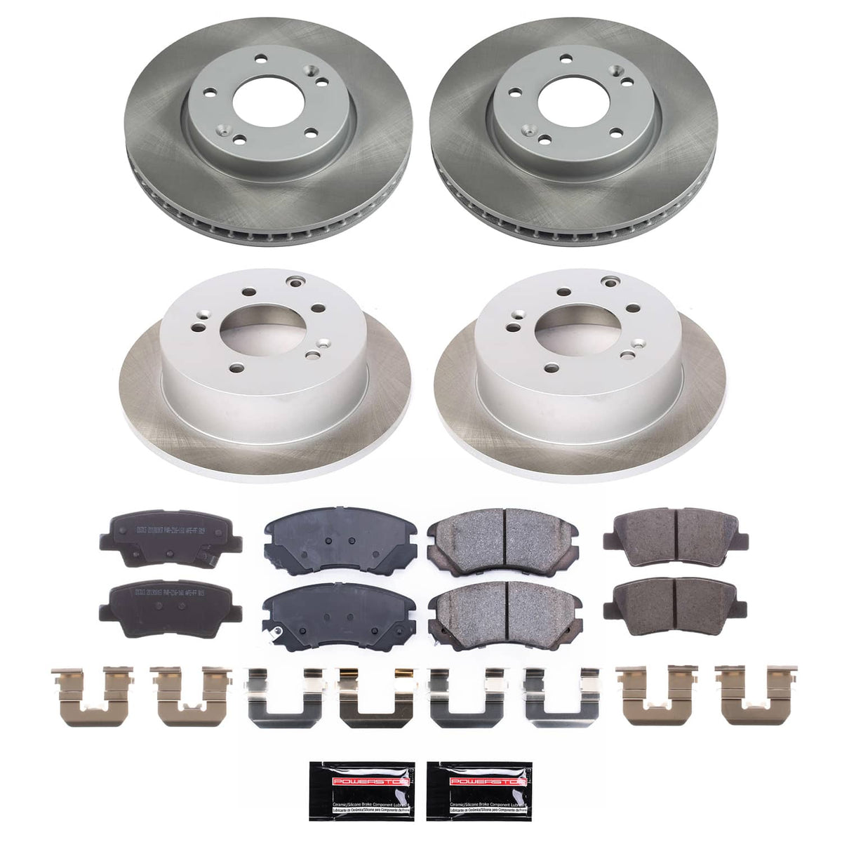 Power Stop 10-11 Kia Soul Front and Rear Semi-Coated Rotor Kit
