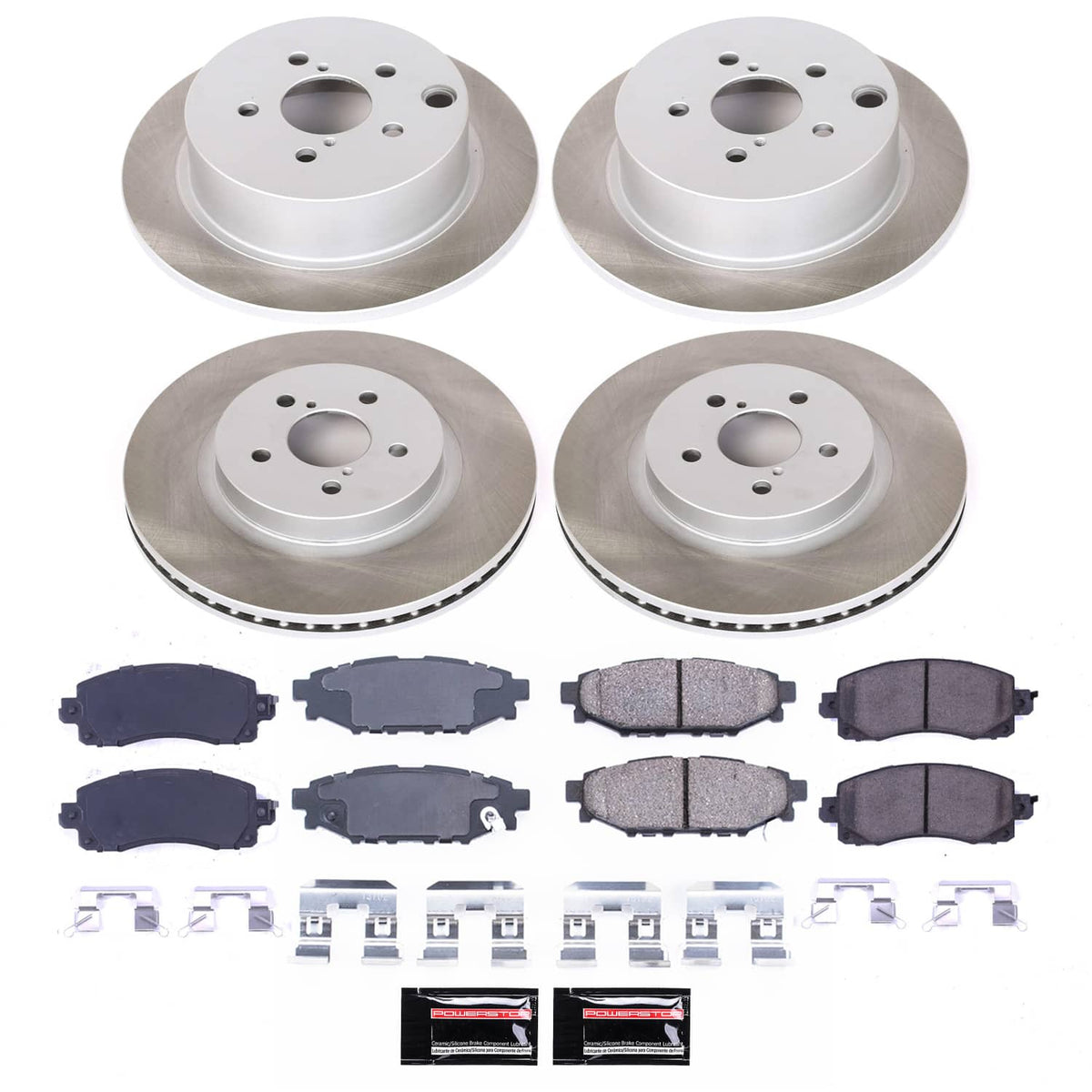Power Stop 18-22 Subaru Crosstrek Front and Rear Semi-Coated Rotor Kit