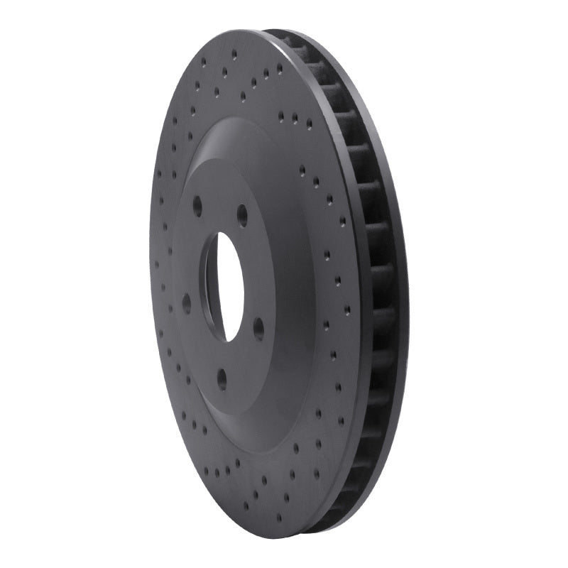 R1 97-9 Chevrolet Corvette Right Front Drilled Black Brake Rotor