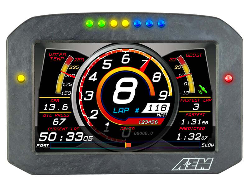 AEM CD-7LG Carbon Logging Flush Digital Dash Display w/ Internal 20Hz GPS & Antenna