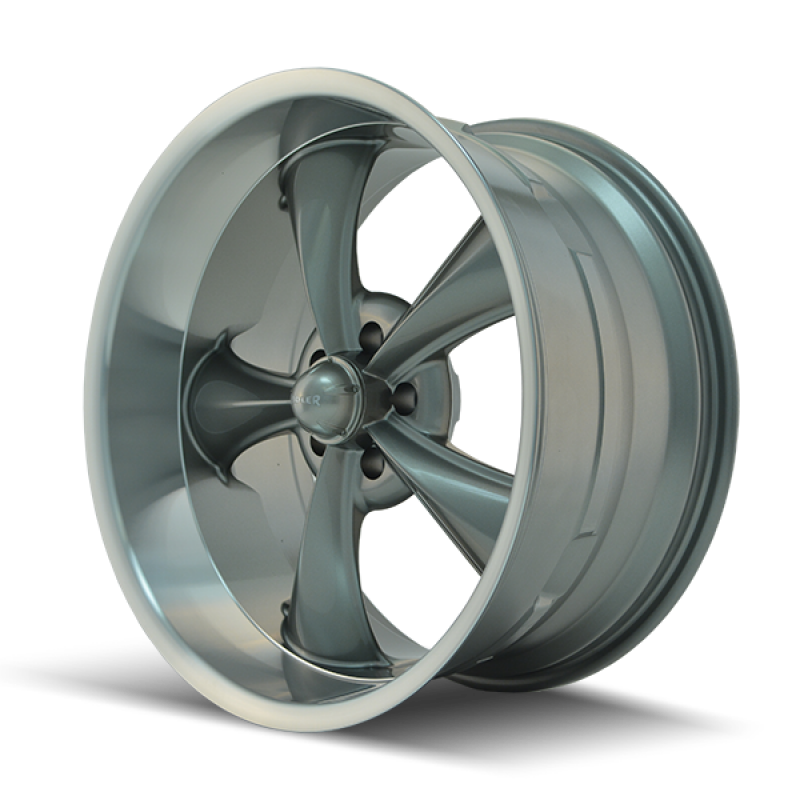 Ridler 695 18x8 / 5x114.3 BP / 0mm Offset / 83.82mm Hub Gloss Grey Machined Wheel