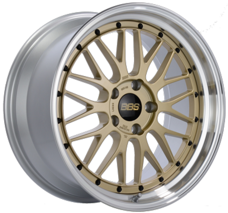 BBS LM 19x9 5x120 ET27 Gold Center / Diamond Cut Lip Wheel -82mm PFS/Clip Required