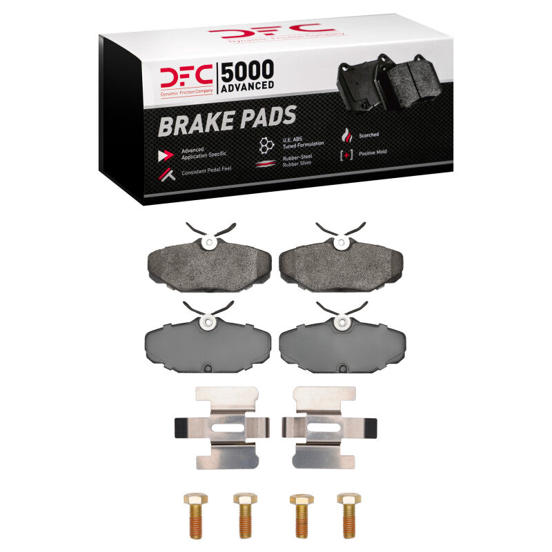 DFC 93-05 Ford Taurus (Excl SHO) Rear 5000 Advanced Semi Metallic Brake Pads and Hardware Kit
