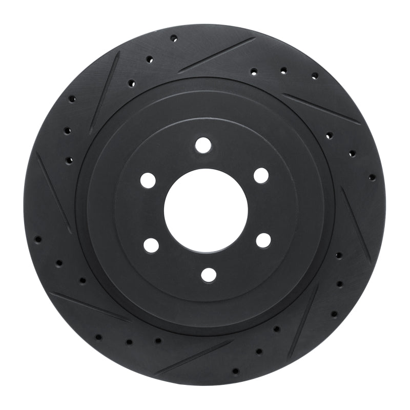R1 92-02 Dodge Viper Rear Left Drilled & Slotted Black Brake Rotor