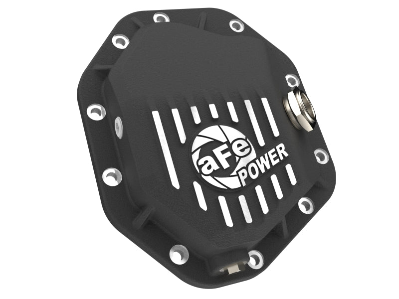 aFe 19-25 GM Trucks Front Diff Cover - Black w/ Machined Fins