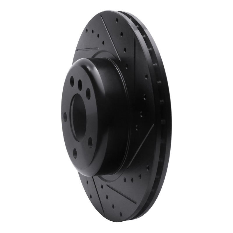 R1 11-16 BMW 528I xDrive Front Right Drilled & Slotted Black Brake Rotor