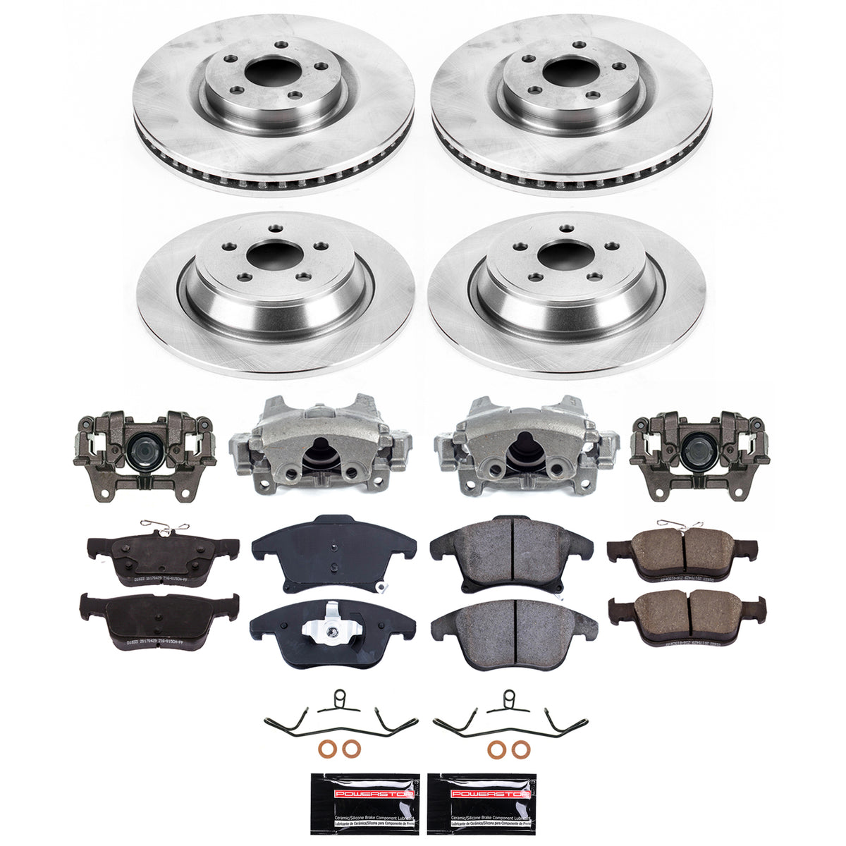 Power Stop 19-20 Ford SSV Plug-In Hybrid Front and Rear Autospecialty Kit w/Calipers
