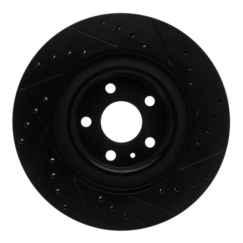 R1 16-26 Volvo V90 Rear Left Drilled & Slotted Black Brake Rotor