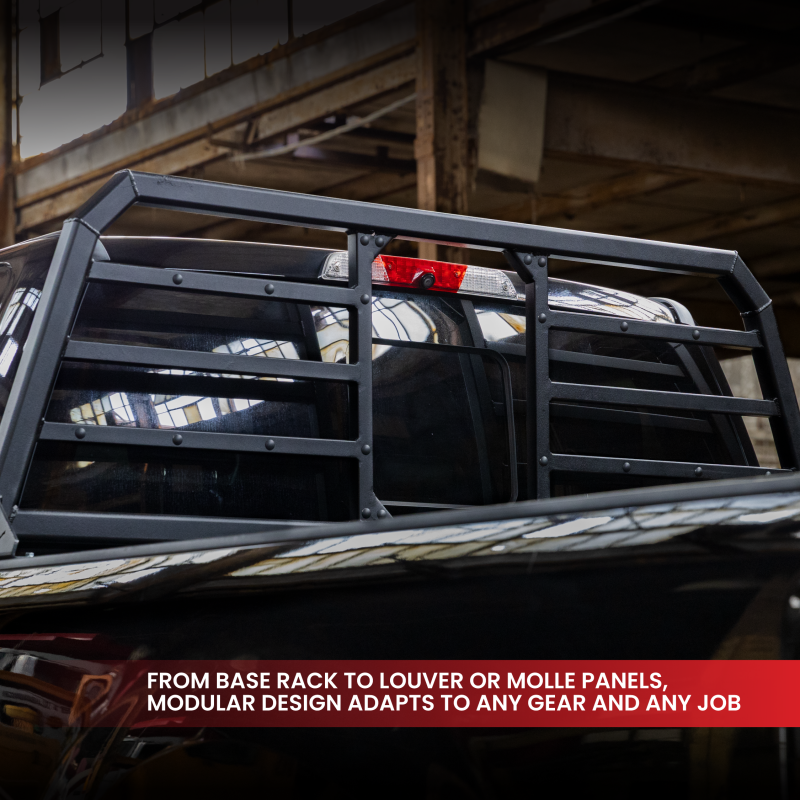 Gen-Y 20+ GMC GM 2500/3500 Defender Headache Rack/ 3-Louver Panels - Black