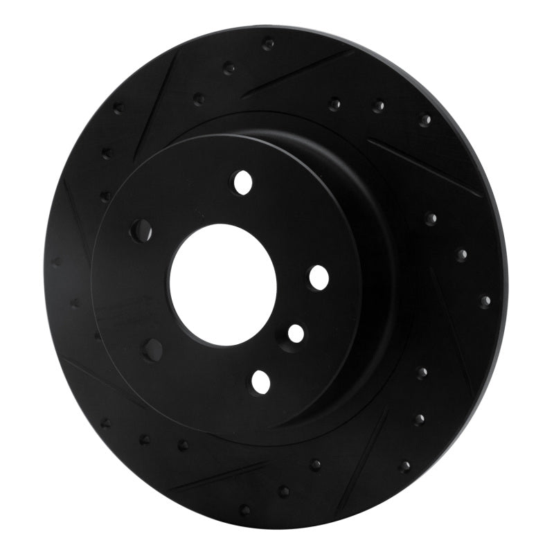 R1 94-04 Land Rover Discovery Rear Left Drilled & Slotted Black Brake Rotor