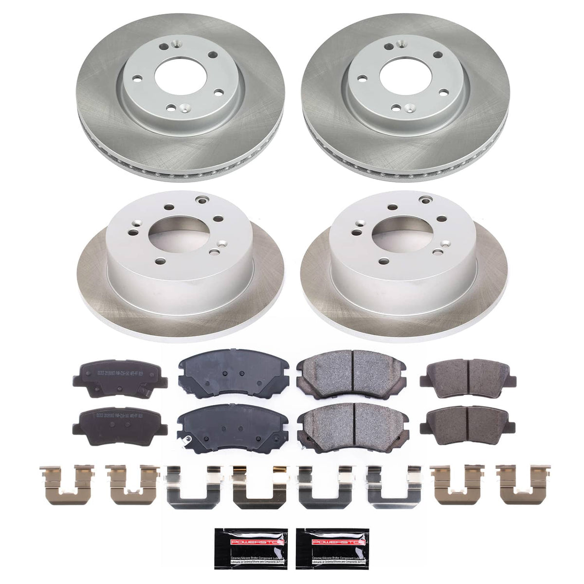 Power Stop 12-13 Kia Soul Front and Rear Semi-Coated Rotor Kit