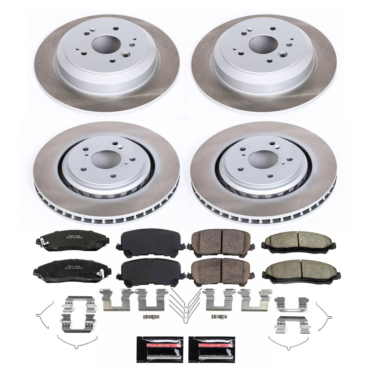 Power Stop 14-16 Acura MDX Front and Rear Semi-Coated Rotor Kit