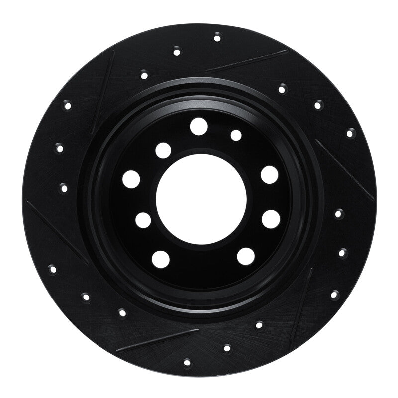 R1 69-81 BMW BAVARIA Rear Right Drilled & Slotted Black Brake Rotor