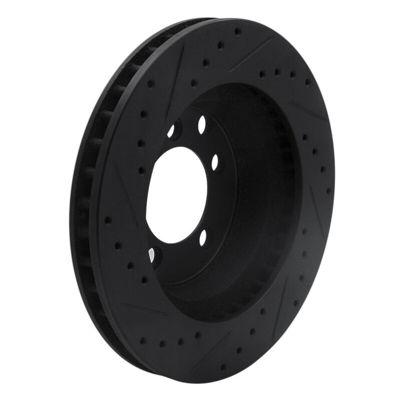 R1 74-81 Dodge W100 Front Right Drilled & Slotted Black Brake Rotor