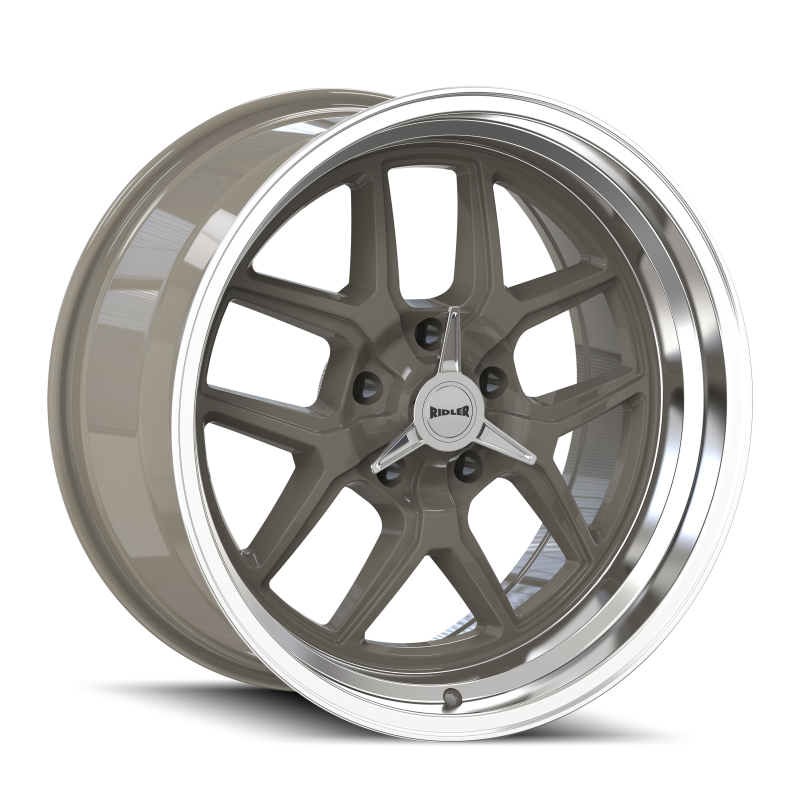 Ridler 610 20x10 / 5x127 BP / 0mm Offset / 83.82mm Hub Gloss Grey Polished Wheel