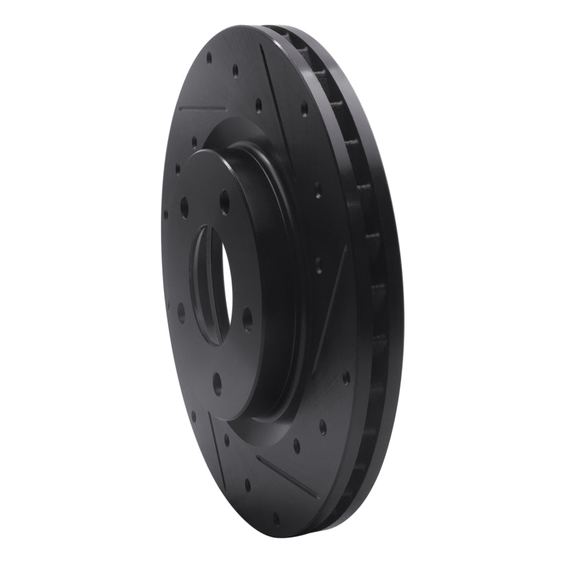 R1 07-25 Chrysler 200 Front Right Drilled & Slotted Black Brake Rotor