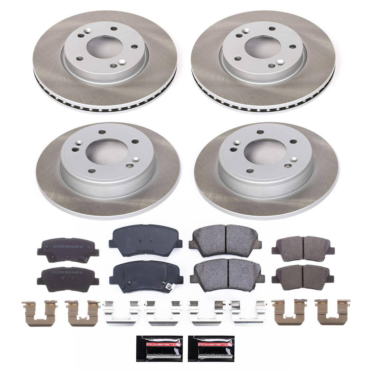 Power Stop 11-16 Hyundai Elantra Front and Rear Semi-Coated Rotor Kit
