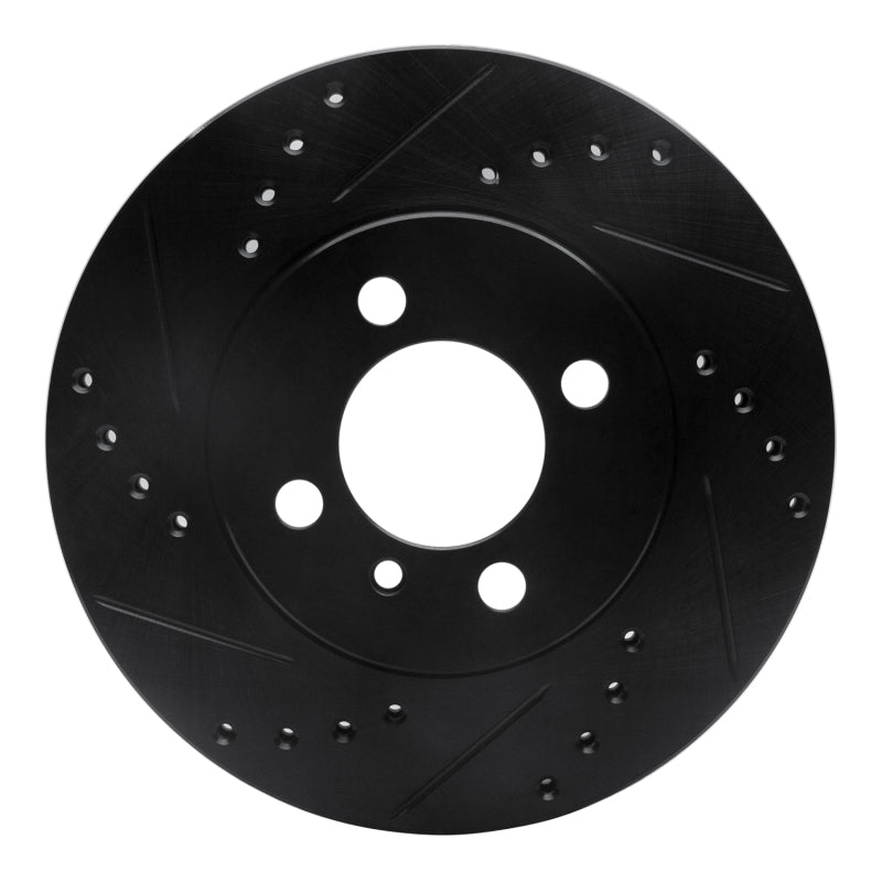 R1 84-91 BMW 325I (USA/Canada) Front Left Drilled & Slotted Black Brake Rotor
