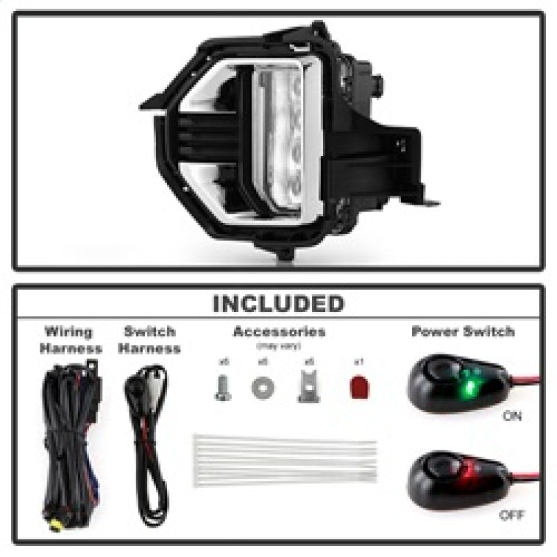 Spyder 21-22 GMC Canyon OEM LED Fog Lights w/Switch - Clear (FL-GCAN21-LED-C)