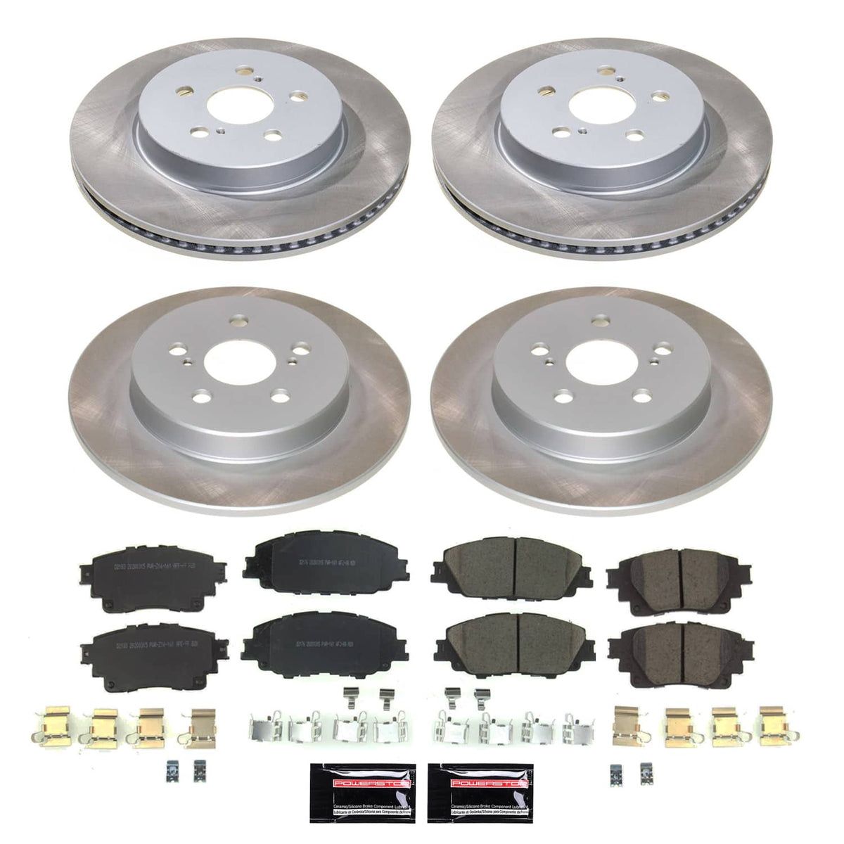 Power Stop 17-19 Lincoln MKC Front and Rear Semi-Coated Rotor Kit