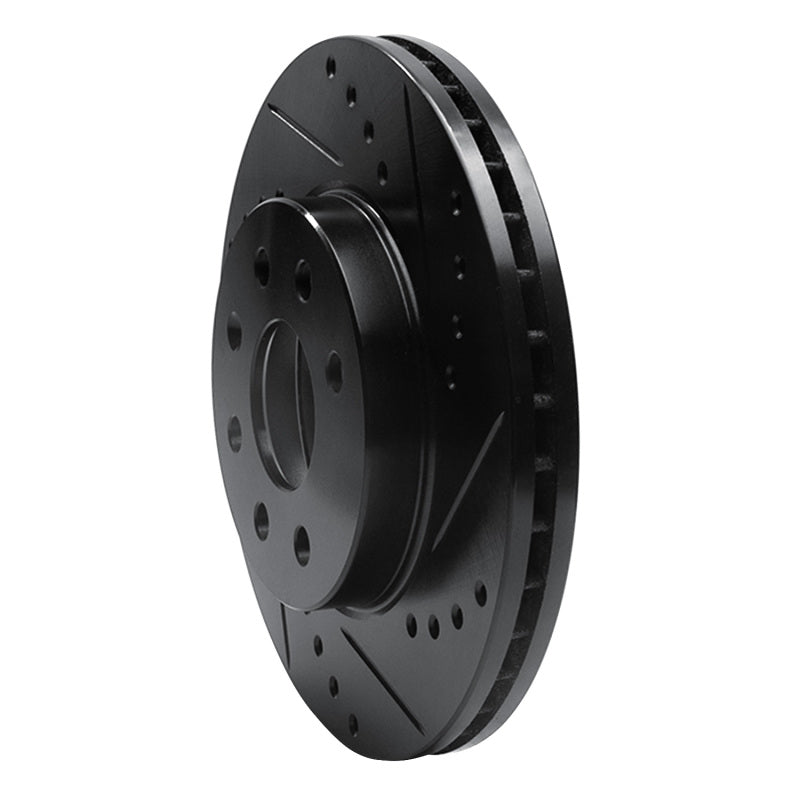 R1 00-02 Daewoo Nubira Front Right Drilled & Slotted Black Brake Rotor