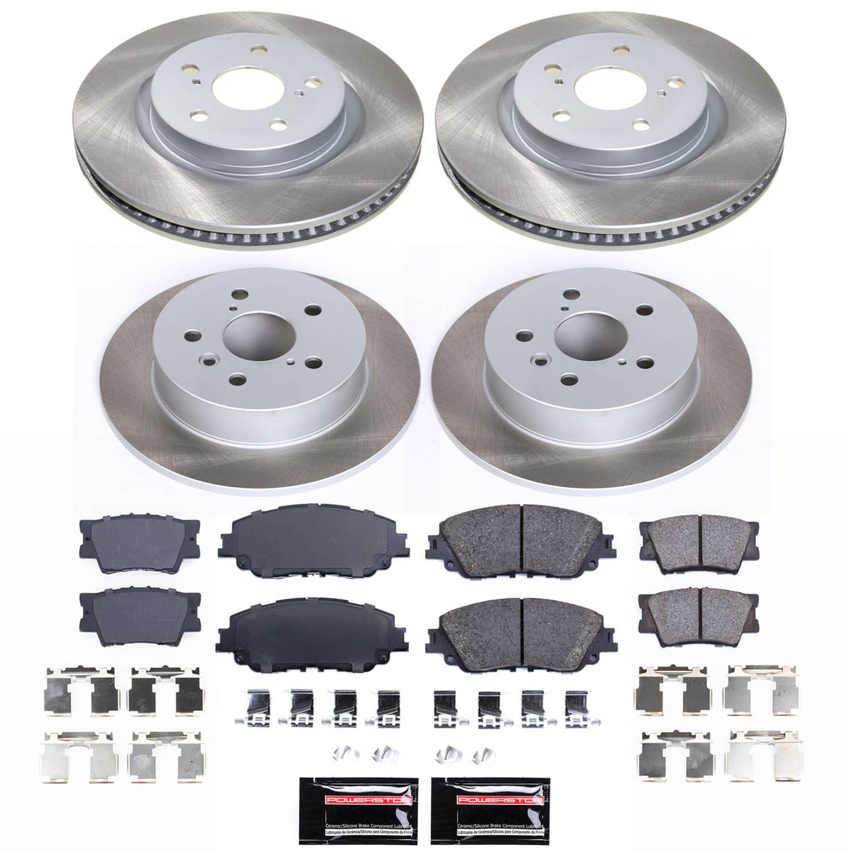 Power Stop 18-23 Toyota Camry Front and Rear Semi-Coated Rotor Kit