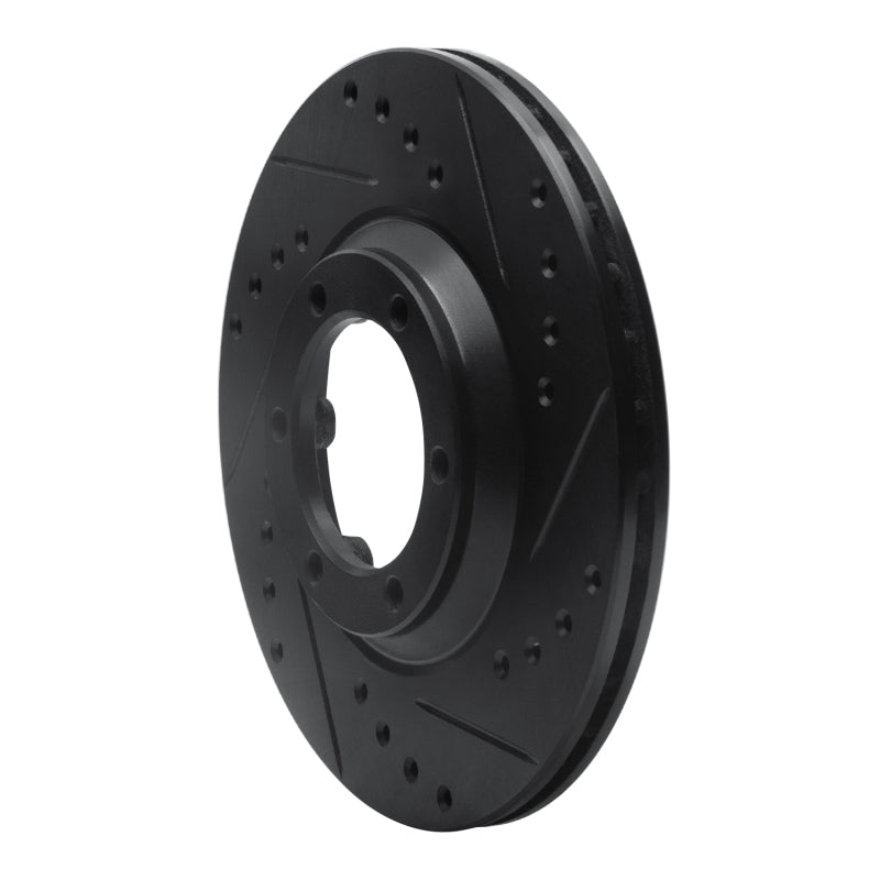 R1 84-87 Isuzu Pickup Front Right Drilled & Slotted Black Brake Rotor