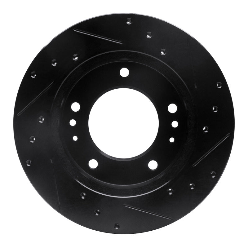 R1 95-02 Kia Sportage (USA/Canada) Front Left Drilled & Slotted Black Brake Rotor