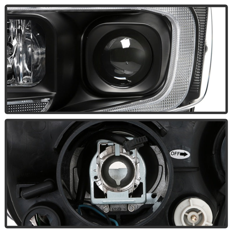 Spyder 11-13 Jeep Grand Cherokee (Xenon/HID Model Only) Light Bar Projector Headlights - Black