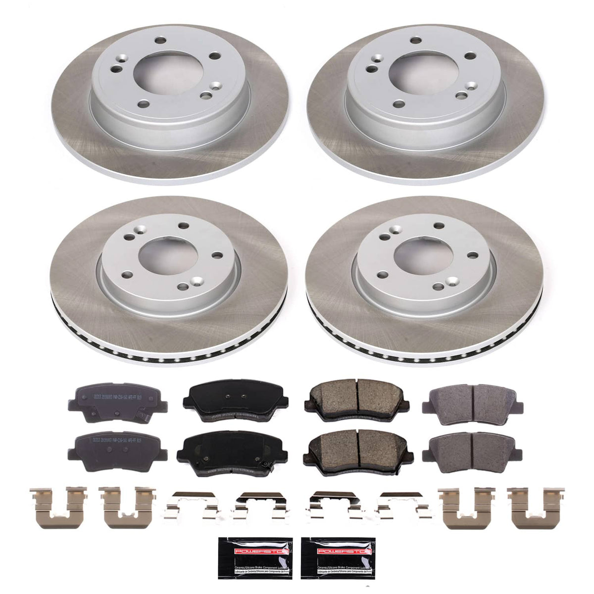 Power Stop 2016 Hyundai Veloster Front and Rear Semi-Coated Rotor Kit