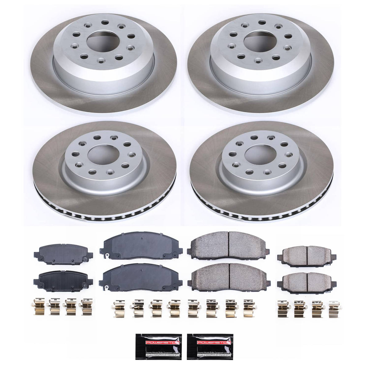 Power Stop 18-22 Jeep Wrangler Front and Rear Semi-Coated Rotor Kit