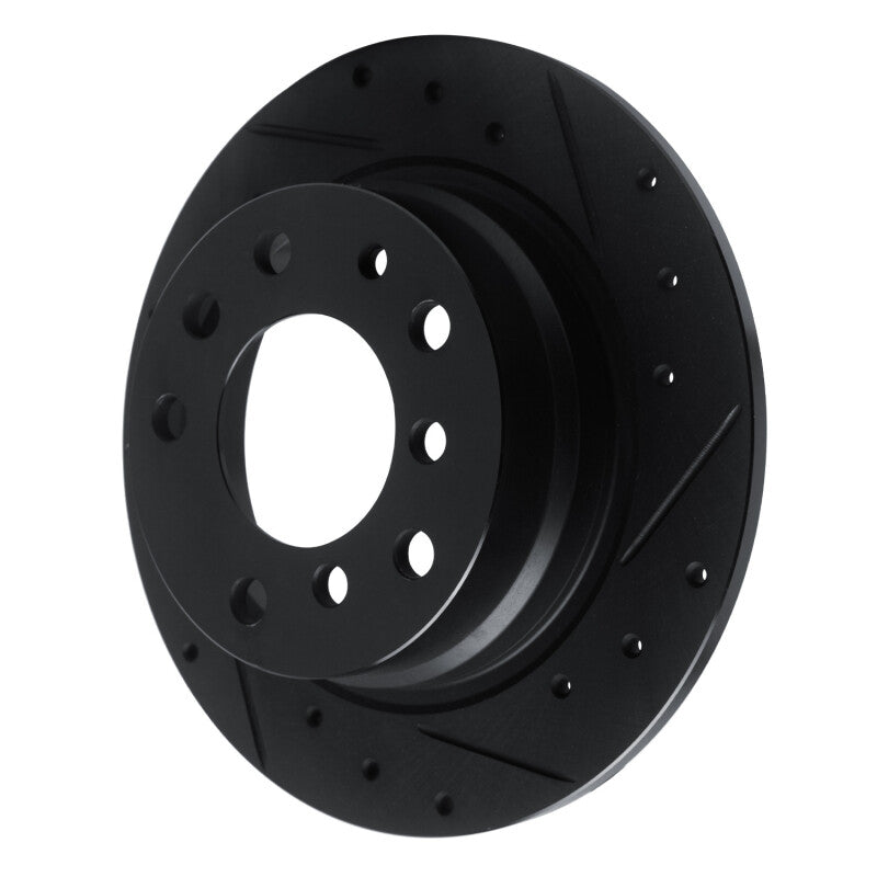 R1 69-81 BMW BAVARIA Rear Right Drilled & Slotted Black Brake Rotor