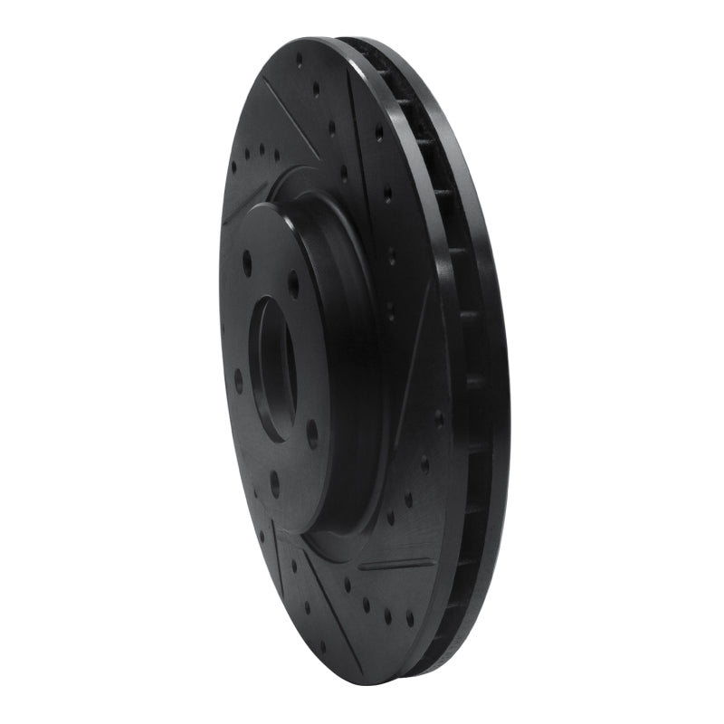R1 98-06 Jaguar XKR Front Right Drilled & Slotted Black Brake Rotor