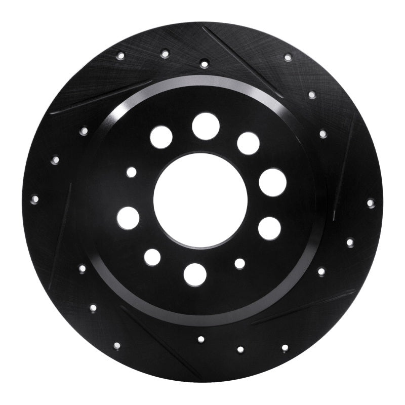 R1 67-74 Volvo 164 Rear Right Drilled & Slotted Black Brake Rotor