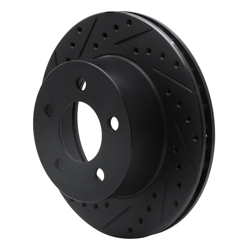 R1 90-99 Jeep Cherokee Front Left Drilled & Slotted Black Brake Rotor