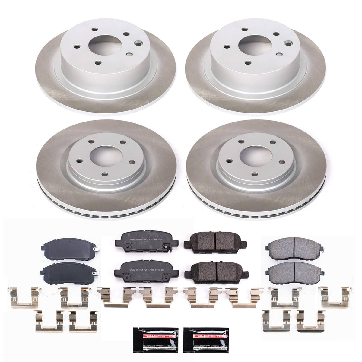 Power Stop 2019 Nissan Sentra Front and Rear Semi-Coated Rotor Kit