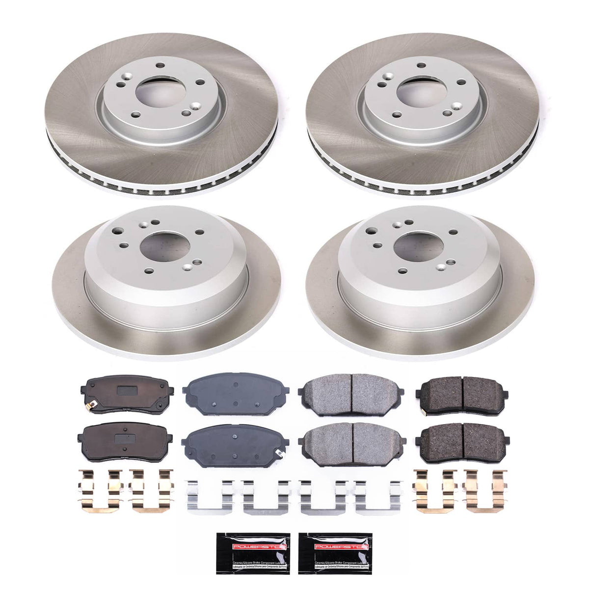 Power Stop 07-12 Hyundai Veracruz Front and Rear Semi-Coated Rotor Kit
