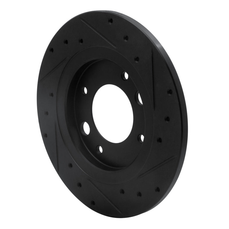 R1 71-89 Peugeot 604 Rear Left Drilled & Slotted Black Brake Rotor