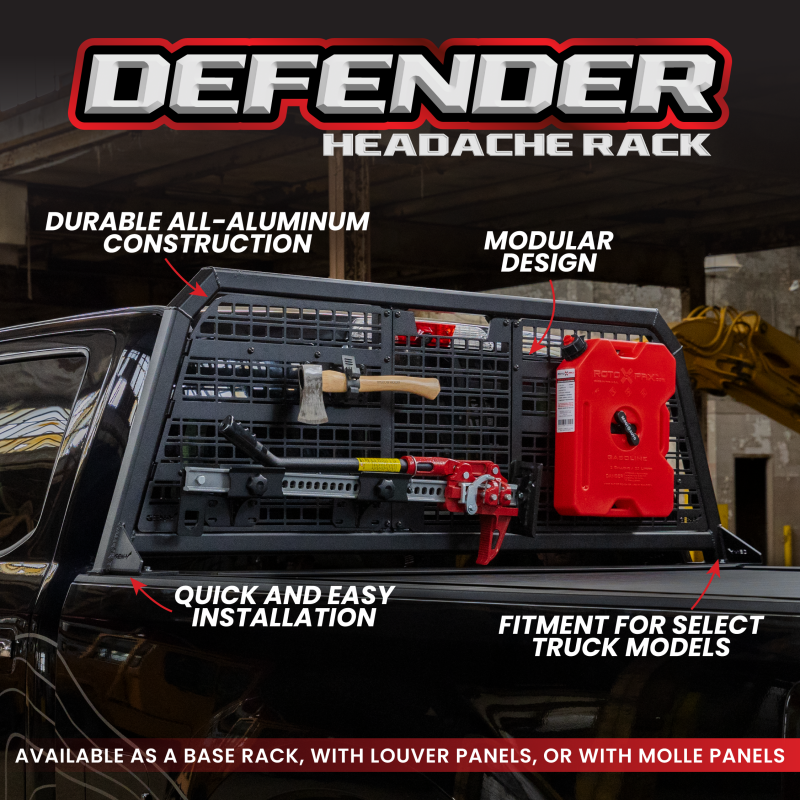 Gen-Y 17+ Ford F250/ F350 Defender 2 Outer Molle Panel for Headache Rack - Black