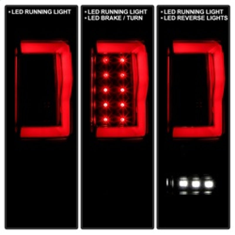 Spyder 04-08 Ford F150 Styleside Version 2 LED Tail Lights - Black (ALT-YD-FF15004V2-RBLED-BK)