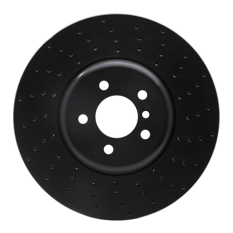 R1 09-17 BMW 550i GT Right Front Drilled Black Brake Rotor