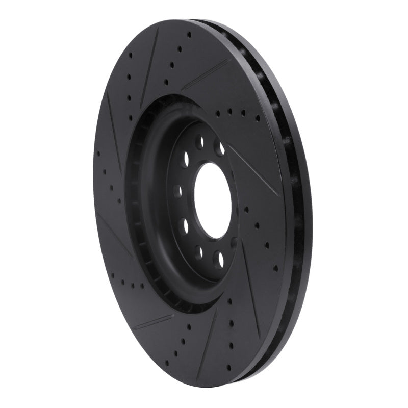 R1 14-25 Alfa Romeo Tonale Front Right Drilled & Slotted Black Brake Rotor